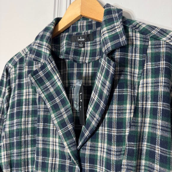 Lulu’s NWT Autumnal Attitude Navy Blue Plaid Skater‎ Mini Dress With Pockets S - Picture 3 of 16